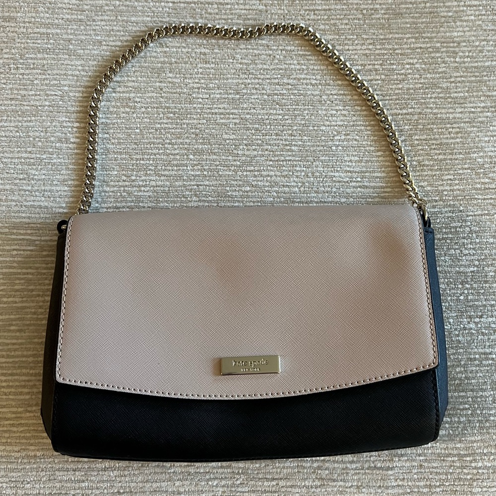 BRAND NEW Kate Spade Cameron Black & Warm Beige Leather Crossbody Bag